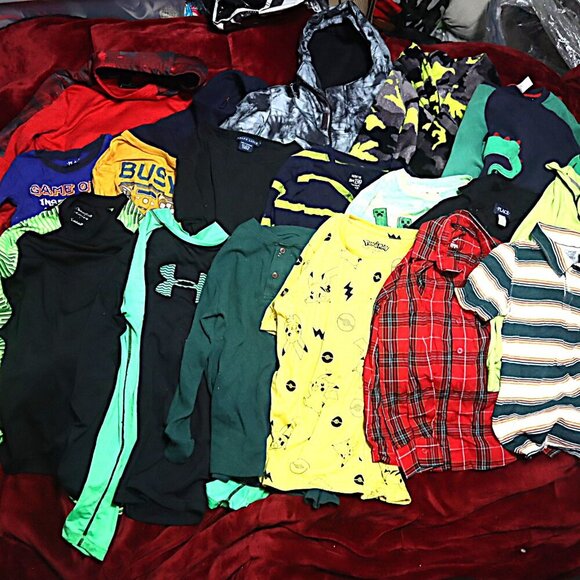 LOT OF 27 BOYS CLOTHES 7-12 Casual School Play Jackets Coat Winter PJs Dress